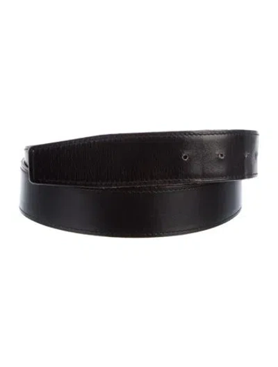 Pre-owned Hermes Reversible 32 Mm Belt Strap Belt Strap In Black
