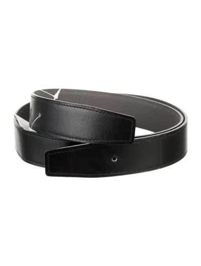 Pre-owned Hermes Reversible 32 Mm Belt Strap Belt Strap In Black