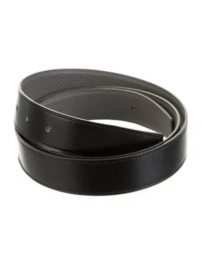 Pre-owned Hermes Reversible 32 Mm Belt Strap Belt Strap In Black