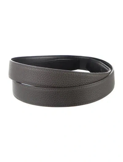 Pre-owned Hermes Reversible 32 Mm Belt Strap Belt Strap In Black