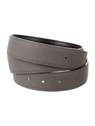 Pre-owned Hermes Reversible 32 Mm Belt Strap Belt Strap In Black