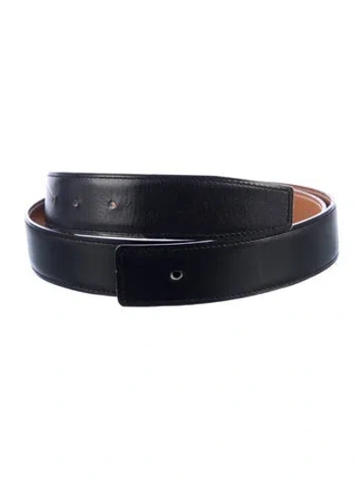Pre-owned Hermes Reversible 32 Mm Belt Strap Belt Strap In Black/brown