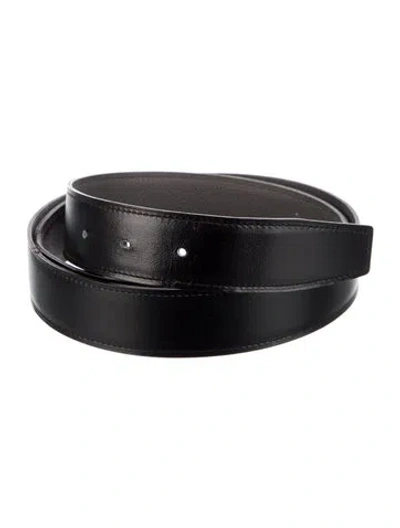 Pre-owned Hermes Reversible 32 Mm Belt Strap Belt Strap In Black/grey