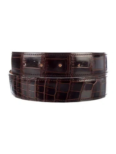 Pre-owned Hermes Reversible 32 Mm Belt Strap Belt Strap In Brown