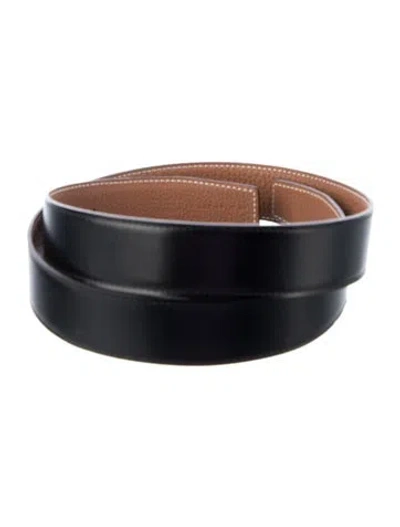 Pre-owned Hermes Reversible 32 Mm Belt Strap Belt Strap In Brown