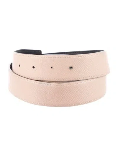 Pre-owned Hermes Reversible 32 Mm Belt Strap Belt Strap In Pink