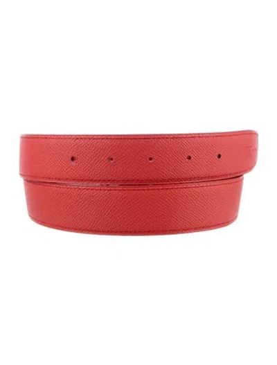 Pre-owned Hermes Reversible 32 Mm Belt Strap Belt Strap In Red