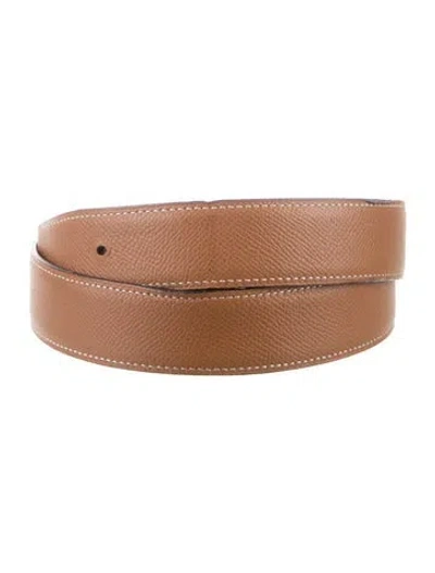 Pre-owned Hermes Reversible 32 Mm Belt Strap Belt Strap In Red