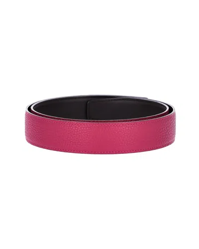 Pre-owned Hermes Reversible 32 Mm Belt Strap In Pink Leather
