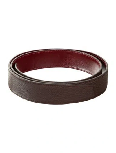 Pre-owned Hermes Reversible 32 Mm Belt Strap In Multi