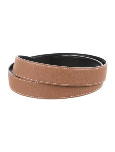 Pre-owned Hermes Reversible 32 Mm Belt Strap In Multi
