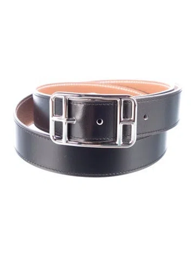 Pre-owned Hermes Reversible 32 Mm Cape Cod Belt In Black