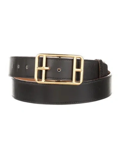 Pre-owned Hermes Reversible 32 Mm Cape Cod Belt In Black