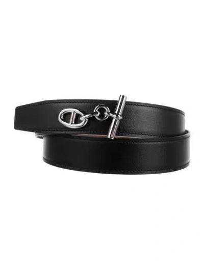 Pre-owned Hermes Reversible 32 Mm Collier De Chien Belt Kit In Black