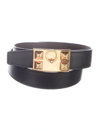 Pre-owned Hermes Reversible 32 Mm Collier De Chien Belt Kit In Multi