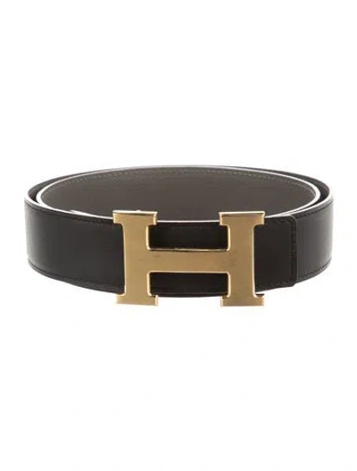 Pre-owned Hermes Reversible 32 Mm Constance Belt Kit In Black