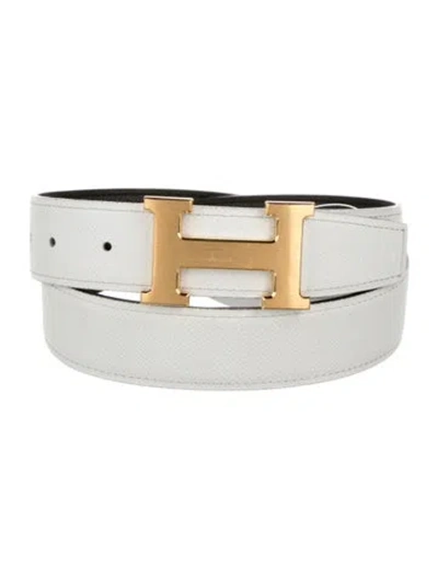 Pre-owned Hermes Reversible 32 Mm Constance Belt Kit In White
