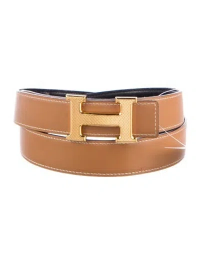Pre-owned Hermes Reversible 32 Mm Guilloché Belt Kit