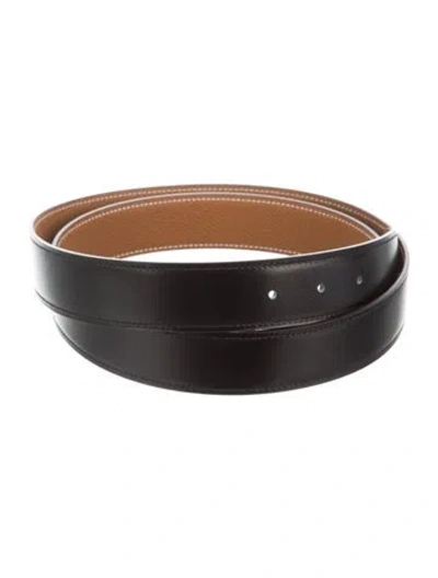 Pre-owned Hermes Reversible 32 Mm H Au Carré Belt Kit In Black