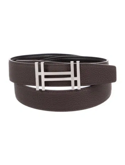 Pre-owned Hermes Reversible 32 Mm H Au Carré Belt Kit In Multi