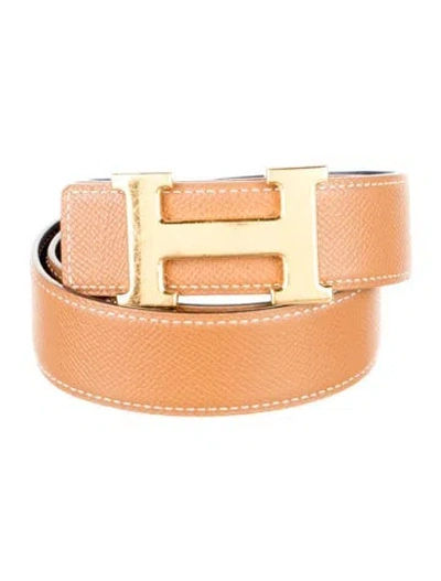 Pre-owned Hermes Reversible 32 Mm H Belt Kit In Black