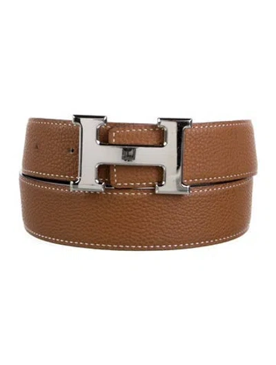 Pre-owned Hermes Reversible 32 Mm H Belt Kit In Black