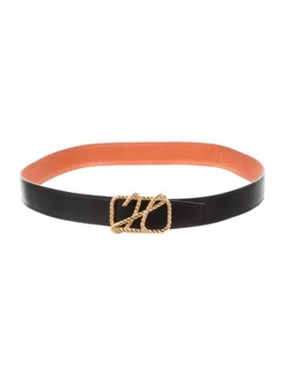 Pre-owned Hermes Reversible 32 Mm H Belt Kit In Black