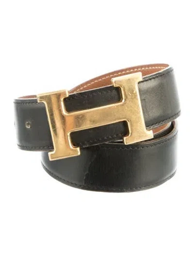 Pre-owned Hermes Reversible 32 Mm H Belt Kit In Black/brown