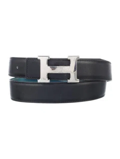 Pre-owned Hermes Reversible 32 Mm H Belt Kit In Brown