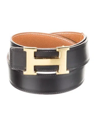 Pre-owned Hermes Reversible 32 Mm H Belt Kit In Brown