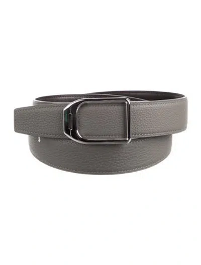 Pre-owned Hermes Reversible 32 Mm H Belt Kit In Brown/grey