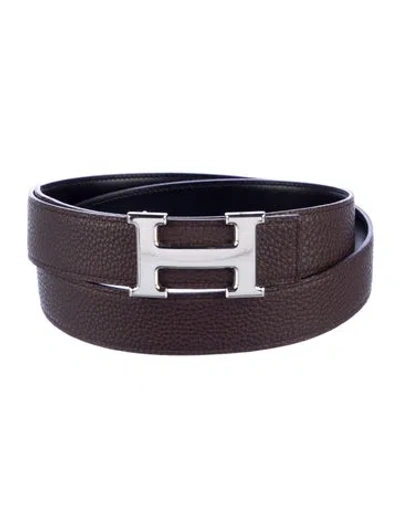 Pre-owned Hermes Reversible 32 Mm H Belt Kit In Multi