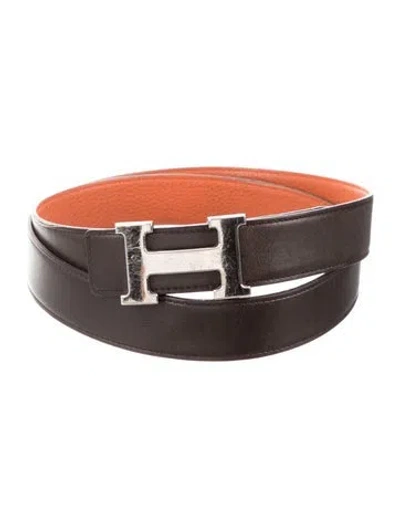 Pre-owned Hermes Reversible 32 Mm H Belt Kit In Multi