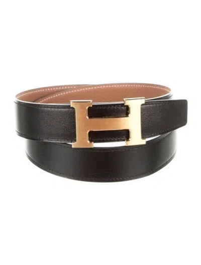 Pre-owned Hermes Reversible 32 Mm H Belt Kit In Multi