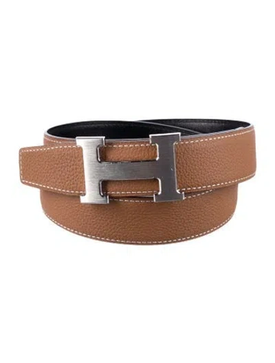 Pre-owned Hermes Reversible 32 Mm H Belt Kit In Multi