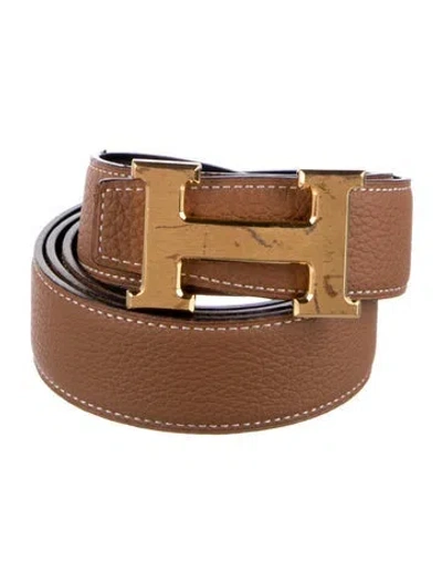 Pre-owned Hermes Reversible 32 Mm H Belt Kit In Multi