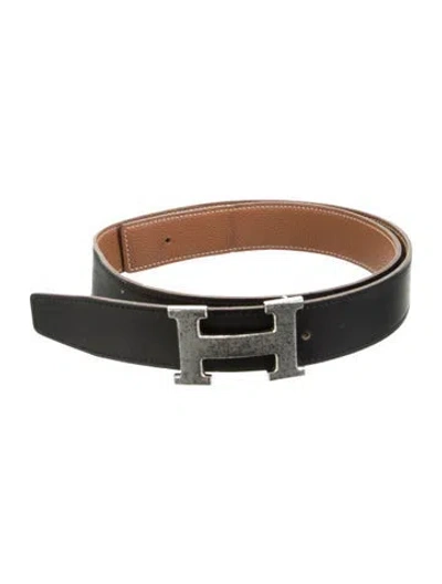 Pre-owned Hermes Reversible 32 Mm H Belt Kit In Multi