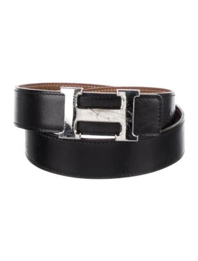 Pre-owned Hermes Reversible 32 Mm H Belt Kit In Multi