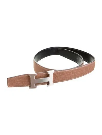 Pre-owned Hermes Reversible 32 Mm H Belt Kit In Multi