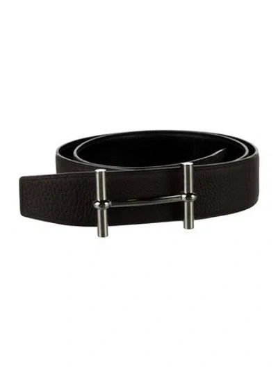 Pre-owned Hermes Reversible 32 Mm H D'ancre Belt Kit In Black/brown