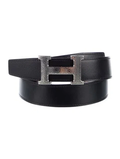 Pre-owned Hermes Reversible 32 Mm H Martelée Belt Kit In Multi