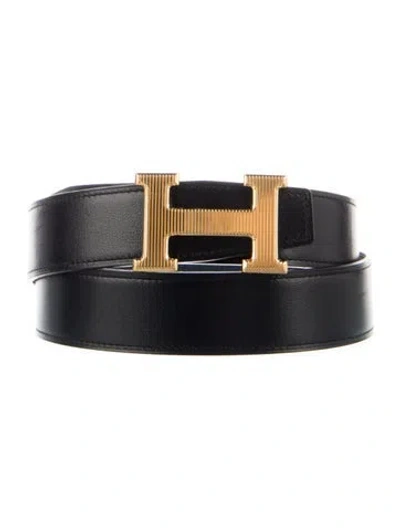 Pre-owned Hermes Reversible 32 Mm H Strié Belt Kit In Multi