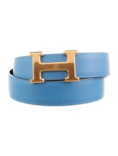 Pre-owned Hermes Reversible 32 Mm H Strié Belt Kit In Multi