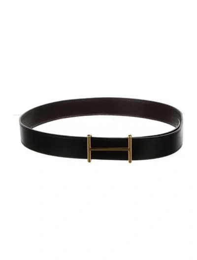 Pre-owned Hermes Reversible 32 Mm Idem Belt Kit In Black/brown