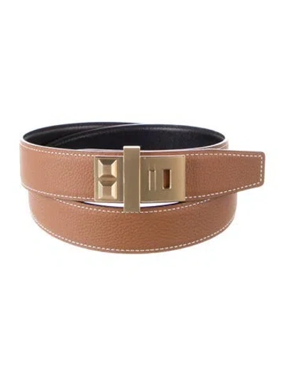 Pre-owned Hermes Reversible 32 Mm Medor H Belt Kit In Multi