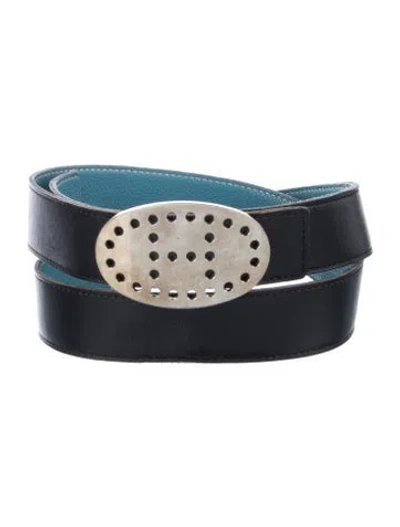 Pre-owned Hermes Reversible 32 Mm Mirage Belt Kit In Blue