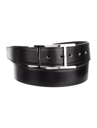 Pre-owned Hermes Reversible 32 Mm Quentin Belt In Black