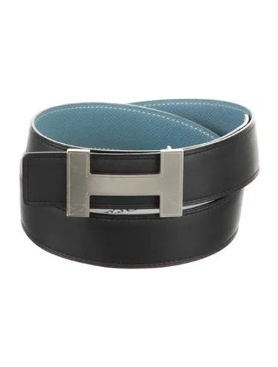Pre-owned Hermes Reversible 32 Mm Quizz Belt Kit In Black