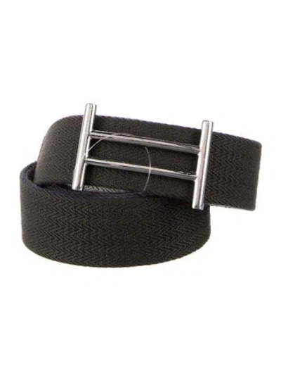 Pre-owned Hermes Reversible 32 Mm Rider Belt Kit In Blue