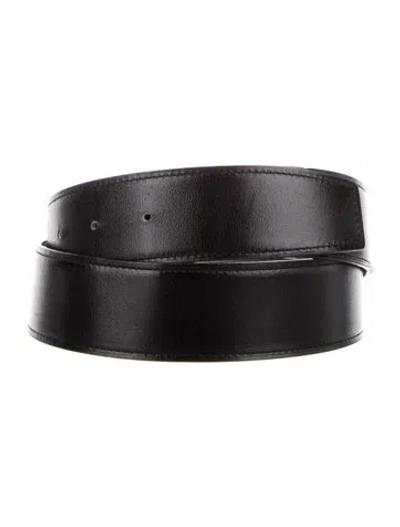 Pre-owned Hermes Reversible 38 Mm Belt Strap Belt Strap In Black
